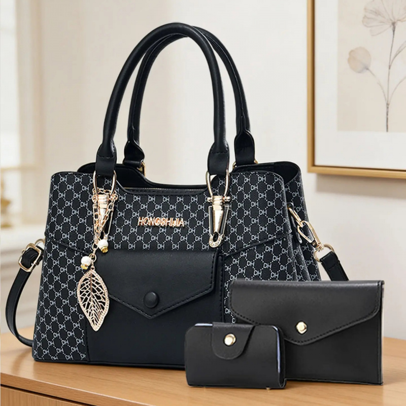 Women Bags Luxury - กระเป๋าโท้ทขนาดใหญ่เนื้อผ้าคุณภาพสูงสำหรับการเดินทาง, ชุดกระเป๋าผู้หญิงสุดหรูพร้อมกระเป๋าสะพายข้างแบบคัลเลอร์บล็อก