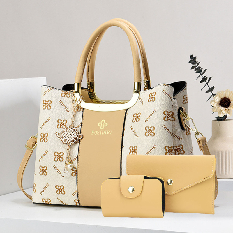 Women Bags Luxury - กระเป๋าถือพิมพ์ลายหรูหราสำหรับผู้หญิง ชุดกระเป๋า 3 ชิ้น กระเป๋าอเนกประสงค์สำหรับเดินทางและพักผ่อนประจำวัน