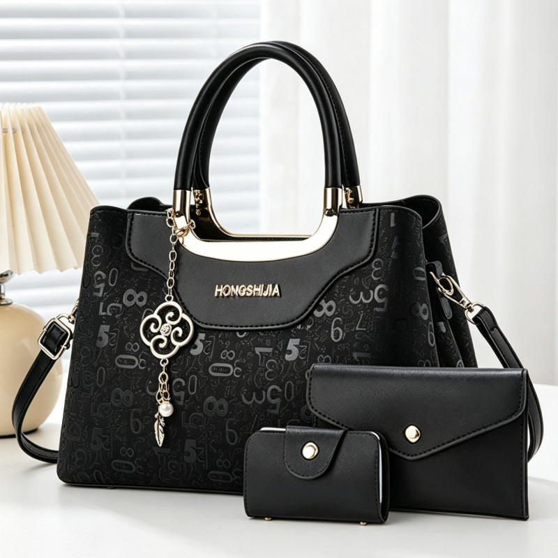 Women Bags Luxury - ชุดกระเป๋าถือแฟชั่นผู้หญิง 3 ชิ้น, กระเป๋าสะพายข้างพิมพ์ลายดิจิตอลสุดหรูสำหรับผู้หญิง, กระเป๋าสะพายไหล่หลายช่องความจุขนาดใหญ่