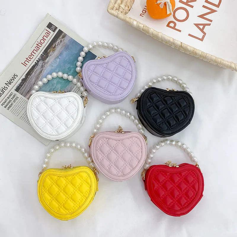 Women Bags H&M - เด็กน่ารักรูปหัวใจ Crossbody Pearl Handle หญิง Mini