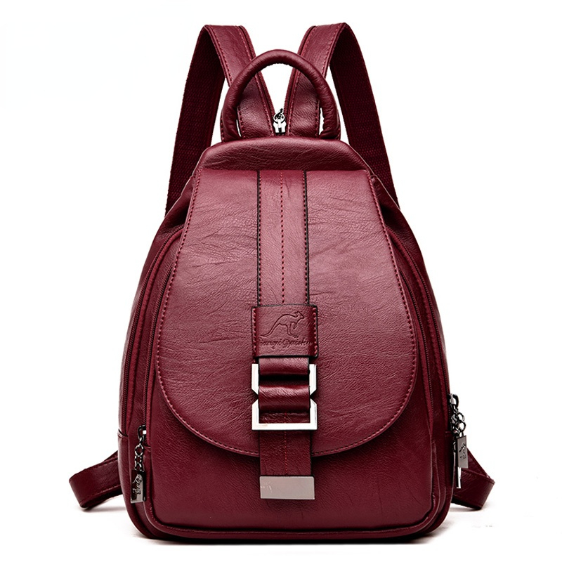 Women Bags In Sale - ออกแบบกระเป๋าเป้สะพายหลังผู้หญิงหนังกระเป๋าเป้สะพายหลังหญิงโรงเรียนกระเป๋าสำหรับวัยรุ่นสาวเดินทางกลับกระเป๋า Retro Bagpack Sac A Dos