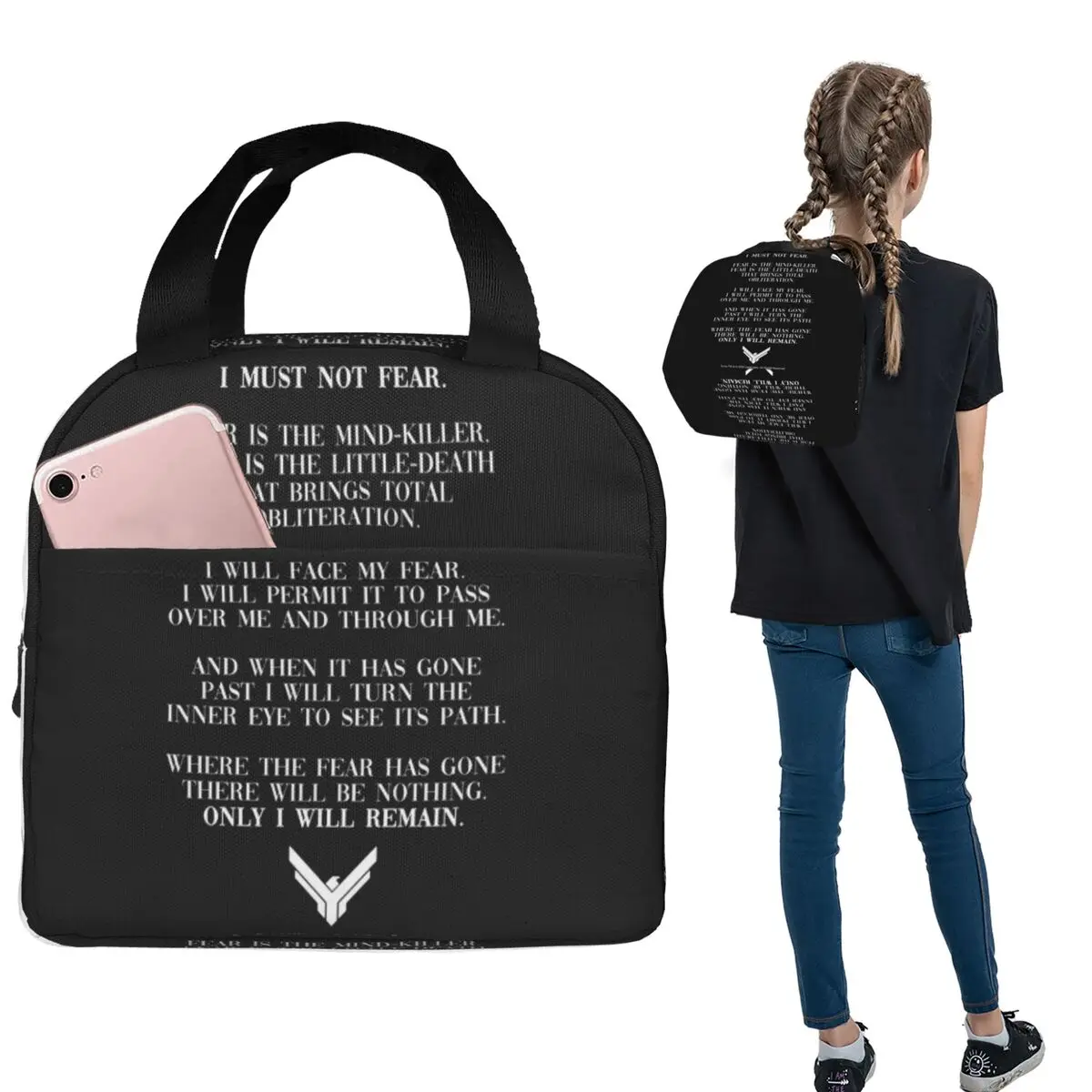 Women Bags Dune - Litany Against Fear Dune 2020 กระเป๋าใส่อาหารกลางวันแบบมีฉนวนสำหรับผู้หญิงเด็กกล่องอาหารแบบพกพากระเป๋าใส่อาหารกลางวันแบบเก็บความร้อน