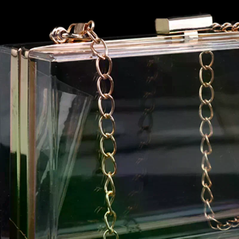 Clutch Bag Evening - อะคริลิคใส กล่องอะคริลิค กระเป๋าคลัทช์ กระเป๋าสะพายโซ่ กระเป๋าผู้หญิง กระเป๋าราตรี