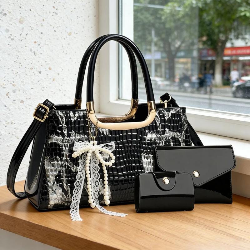 Clutch Bag Evening - ชุดกระเป๋าถือสตรี ลายหนังจระเข้ กระเป๋าคลัทช์สำหรับงานกลางคืน กระเป๋าสะพายข้างสำหรับงานปาร์ตี้ เครื่องประดับสตรีระดับไฮเอนด์ ของขวัญสุดเพอร์เฟกต์