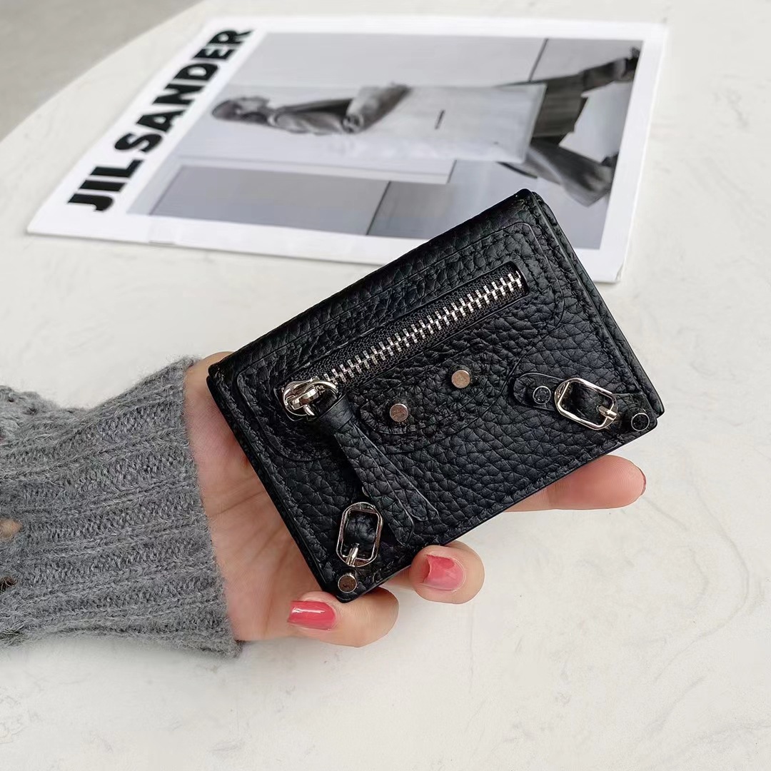 Women Bags Ck - MINI สั้นผู้หญิงกระเป๋าสตางค์หนังแท้ Snapped FLAP กระเป๋าเหรียญ Rivet