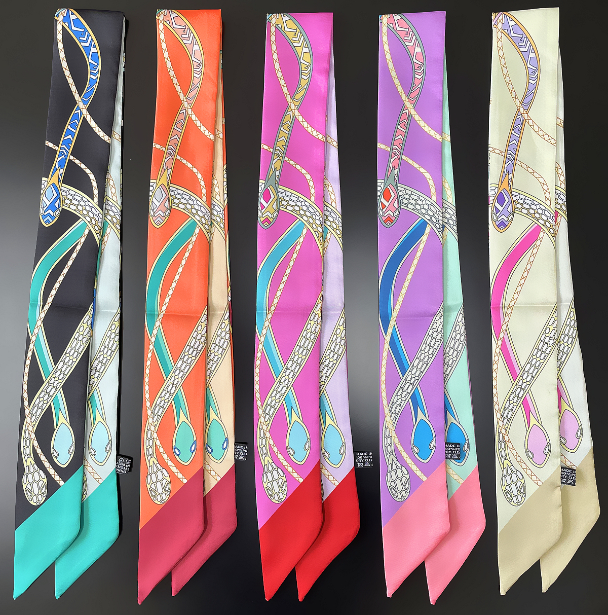 Women'S Bags Designer Brands - ออกแบบใหม่สีงูผ้าไหมผ้าพันคอผ้าพันคอหรูหราผู้หญิง Foulard Skinny กระเป๋าผ้าพันคอ Neckerchief แฟชั่นผมแถบคาดศีรษะ