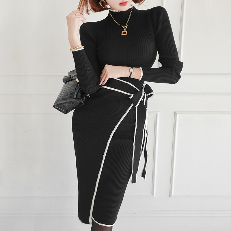 เดรสไหมพรมทรงเข้ารูปสไตล์เกาหล - Women Bags Ru บทวิจารณ์และราคา