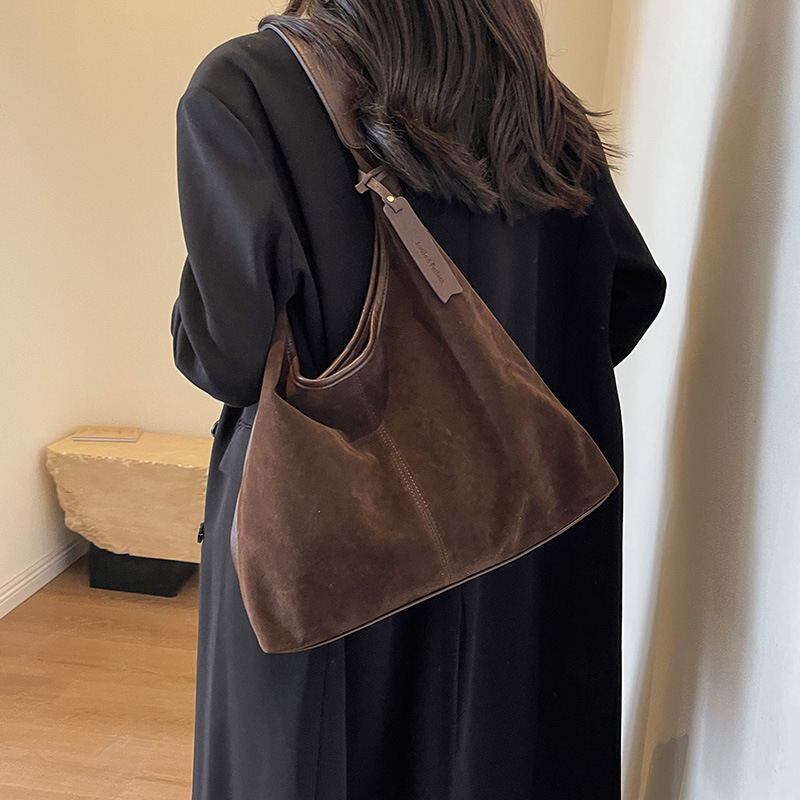 กระเป๋าสะพายไหล่สีน้ำตาลสำหรับ - Hobo Bag Slouchy บทวิจารณ์และราคา