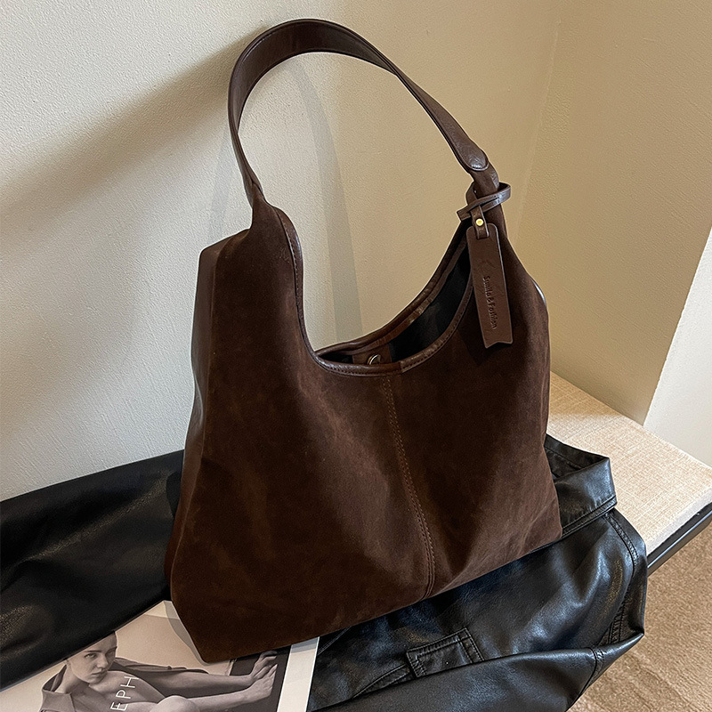 กระเป๋าสะพายไหล่สีน้ำตาลสำหรับ - Hobo Bag Slouchy บทวิจารณ์และราคา