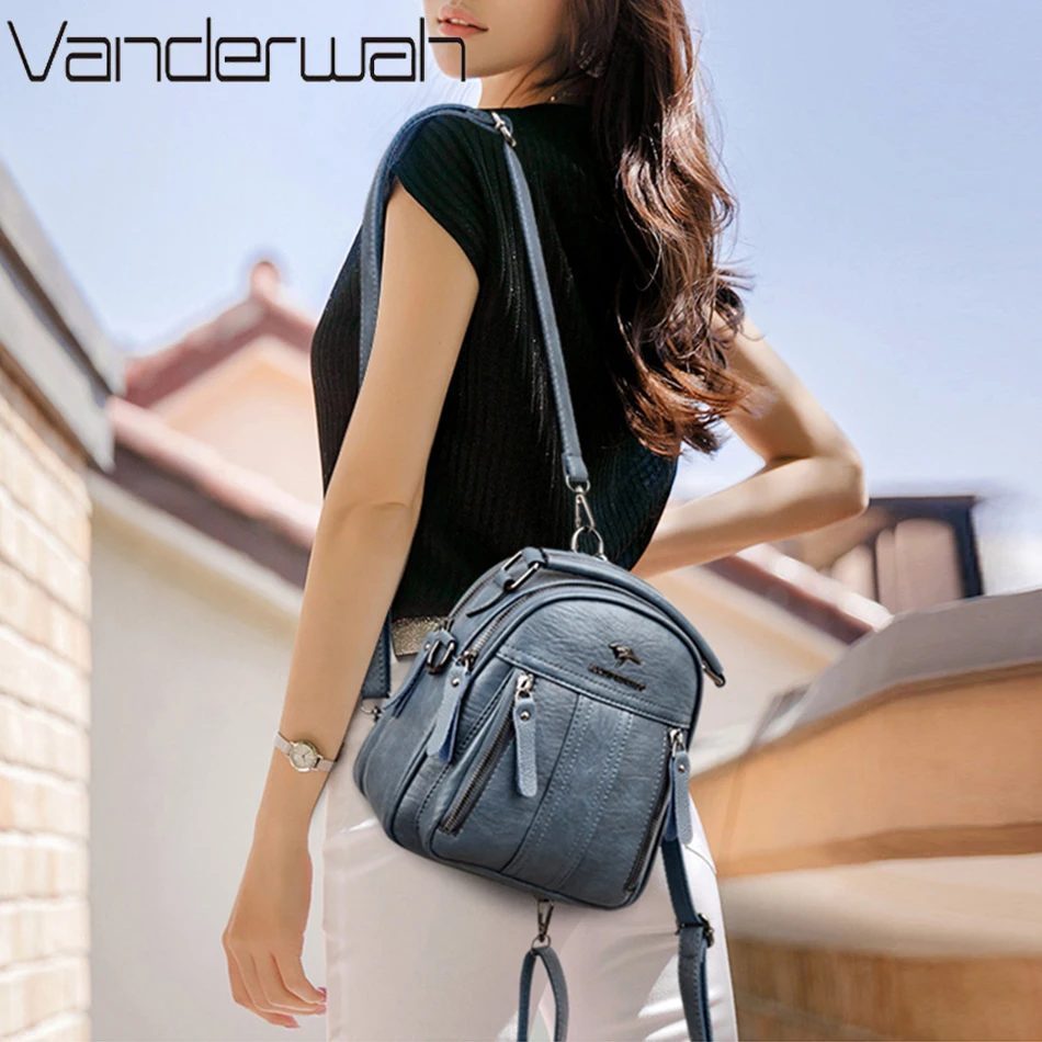 4 In 1 หนังกระเป๋าเป้สะพายหลัง - Women Bags In Sale บทวิจารณ์และราคา