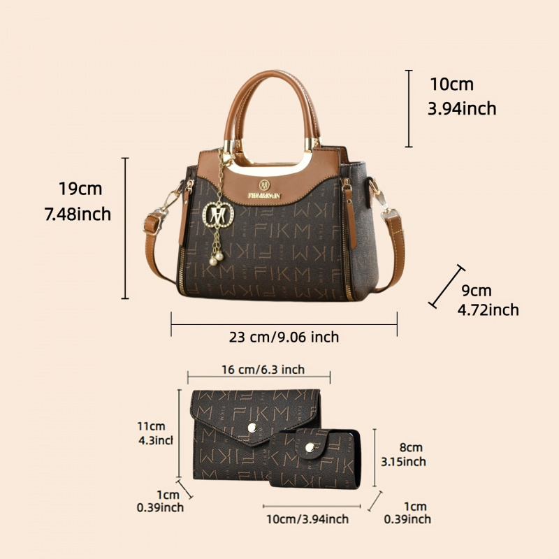 ชุดกระเป๋าพิมพ์ลายตัวอักษร 3 ช - Women Bags Luxury บทวิจารณ์และราคา