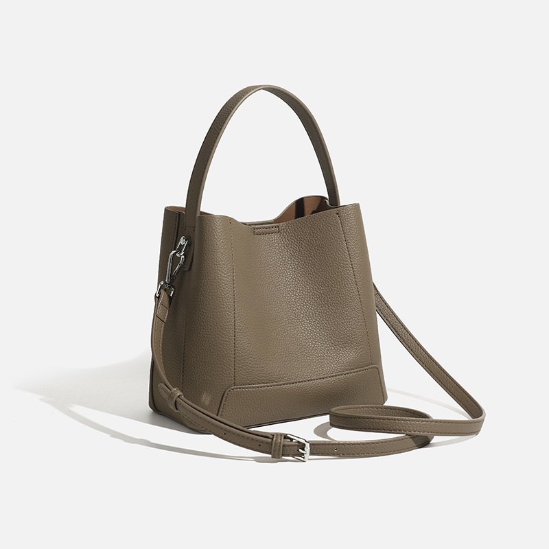 กระเป๋าหนังแท้สีเขียวมะกอกสำหร - Hobo Bag Slouchy บทวิจารณ์และราคา