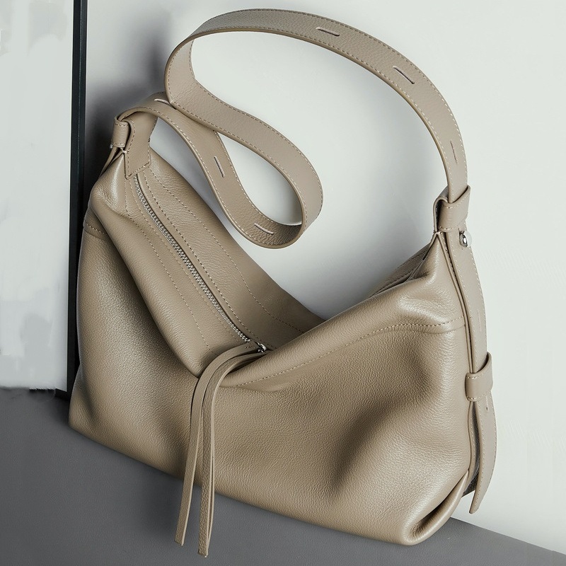 กระเป๋าหนังแท้ทรงหลวมอเนกประสง - Hobo Bag Slouchy บทวิจารณ์และราคา