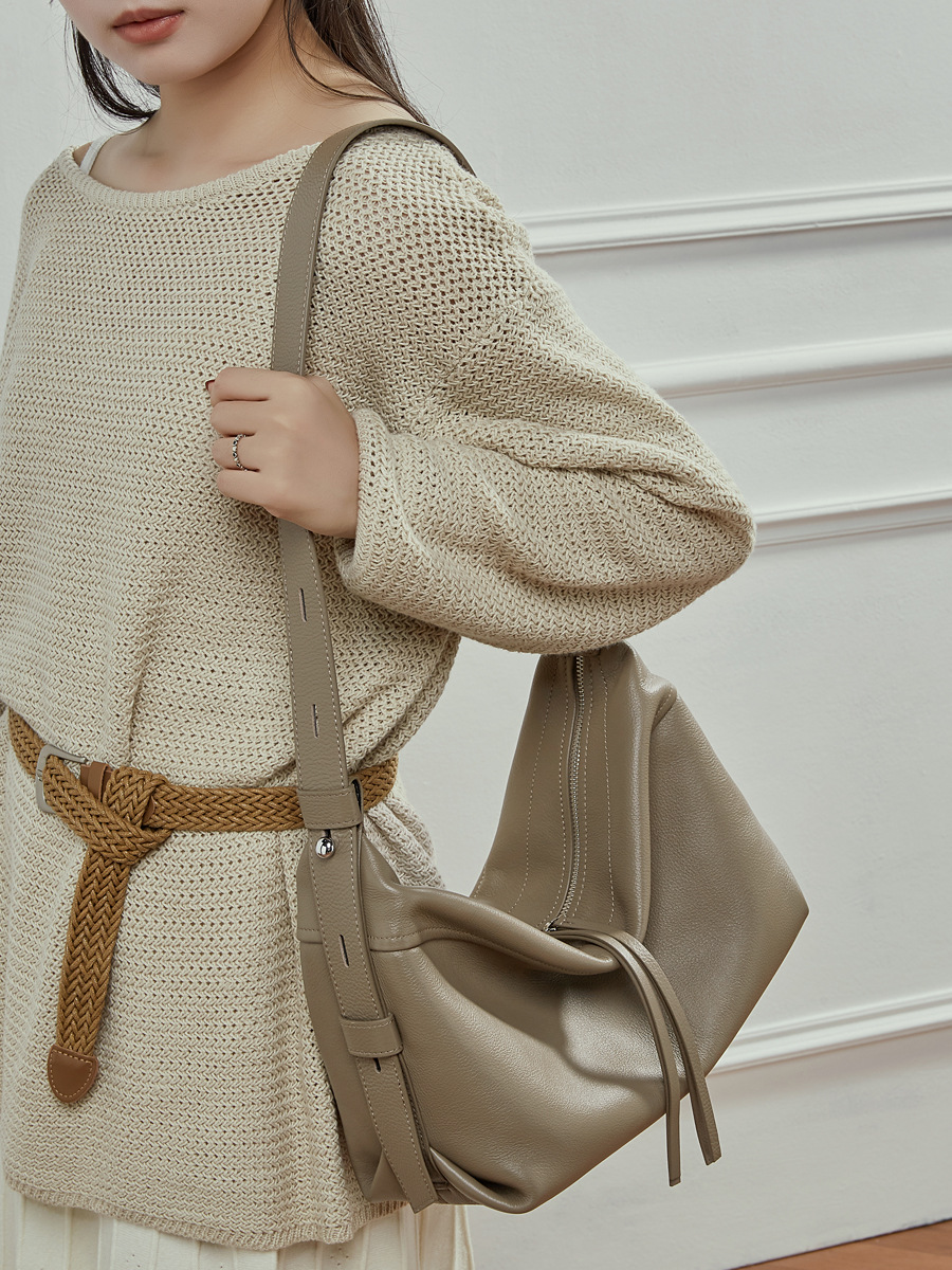 กระเป๋าหนังแท้ทรงหลวมอเนกประสง - Hobo Bag Slouchy บทวิจารณ์และราคา