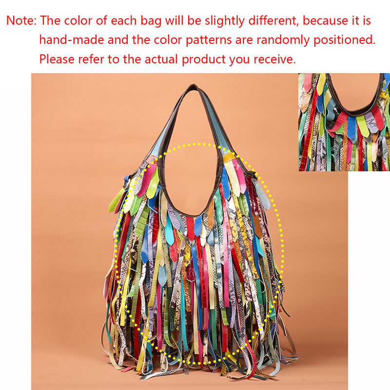 สีสันหนังแกะจริงไหล่กระเป๋าผู้ - Hobo Bag Slouchy บทวิจารณ์และราคา