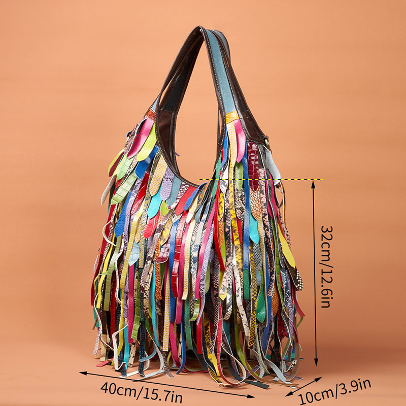 สีสันหนังแกะจริงไหล่กระเป๋าผู้ - Hobo Bag Slouchy บทวิจารณ์และราคา