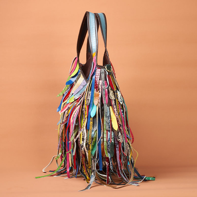 สีสันหนังแกะจริงไหล่กระเป๋าผู้ - Hobo Bag Slouchy บทวิจารณ์และราคา