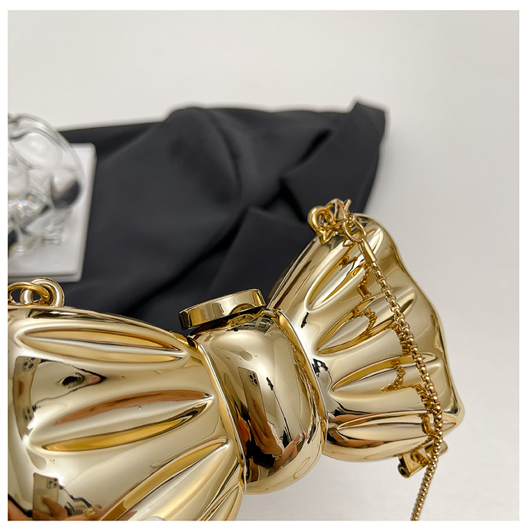 กระเป๋าคลัทช์ทรงโบว์โลหะสีทองเ - Clutch Bag Evening บทวิจารณ์และราคา