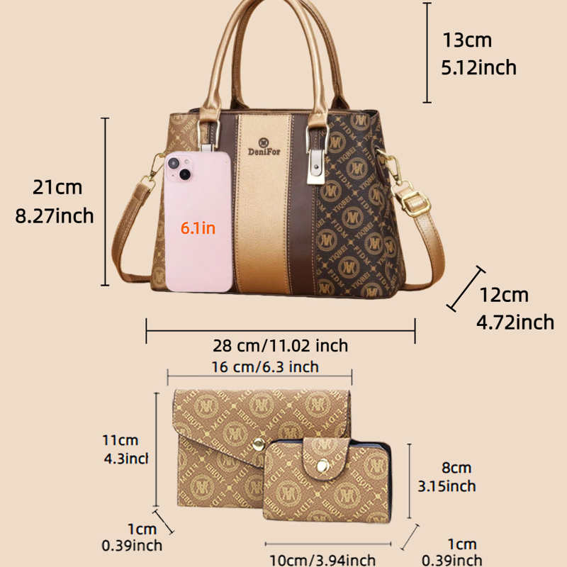 ชุดกระเป๋าถือสตรี 3 ชิ้น ดีไซน - Women Bags Luxury บทวิจารณ์และราคา