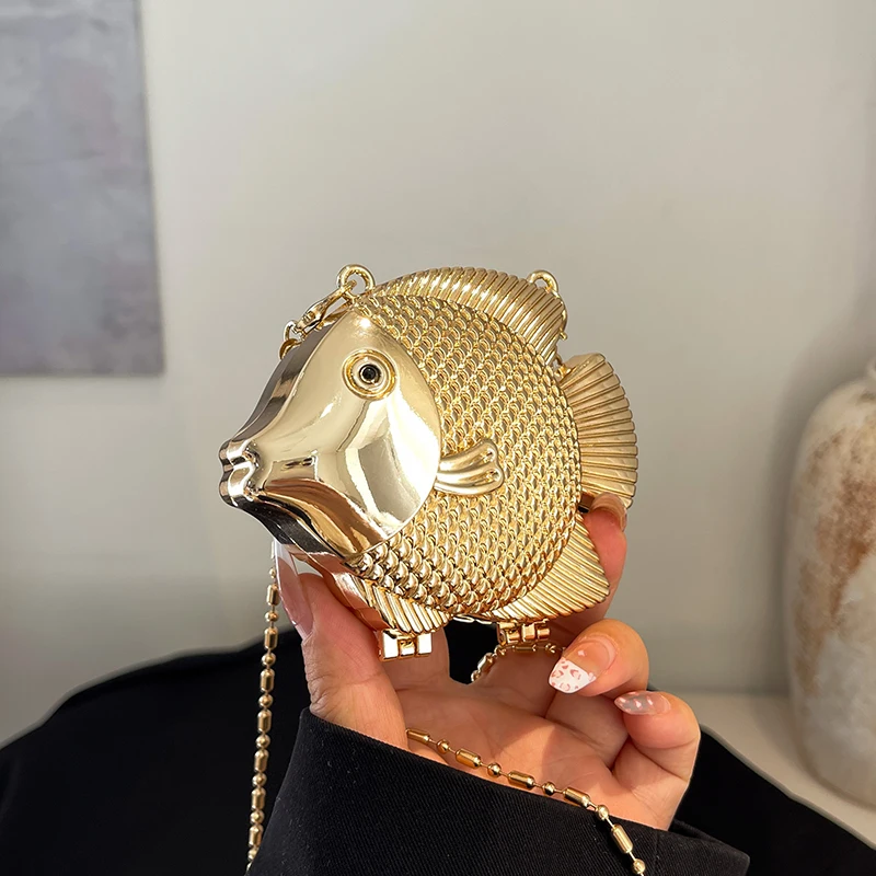 ปลาน้อยน่ารักรูปร่างโลหะมินิไห - Clutch Bag Evening บทวิจารณ์และราคา