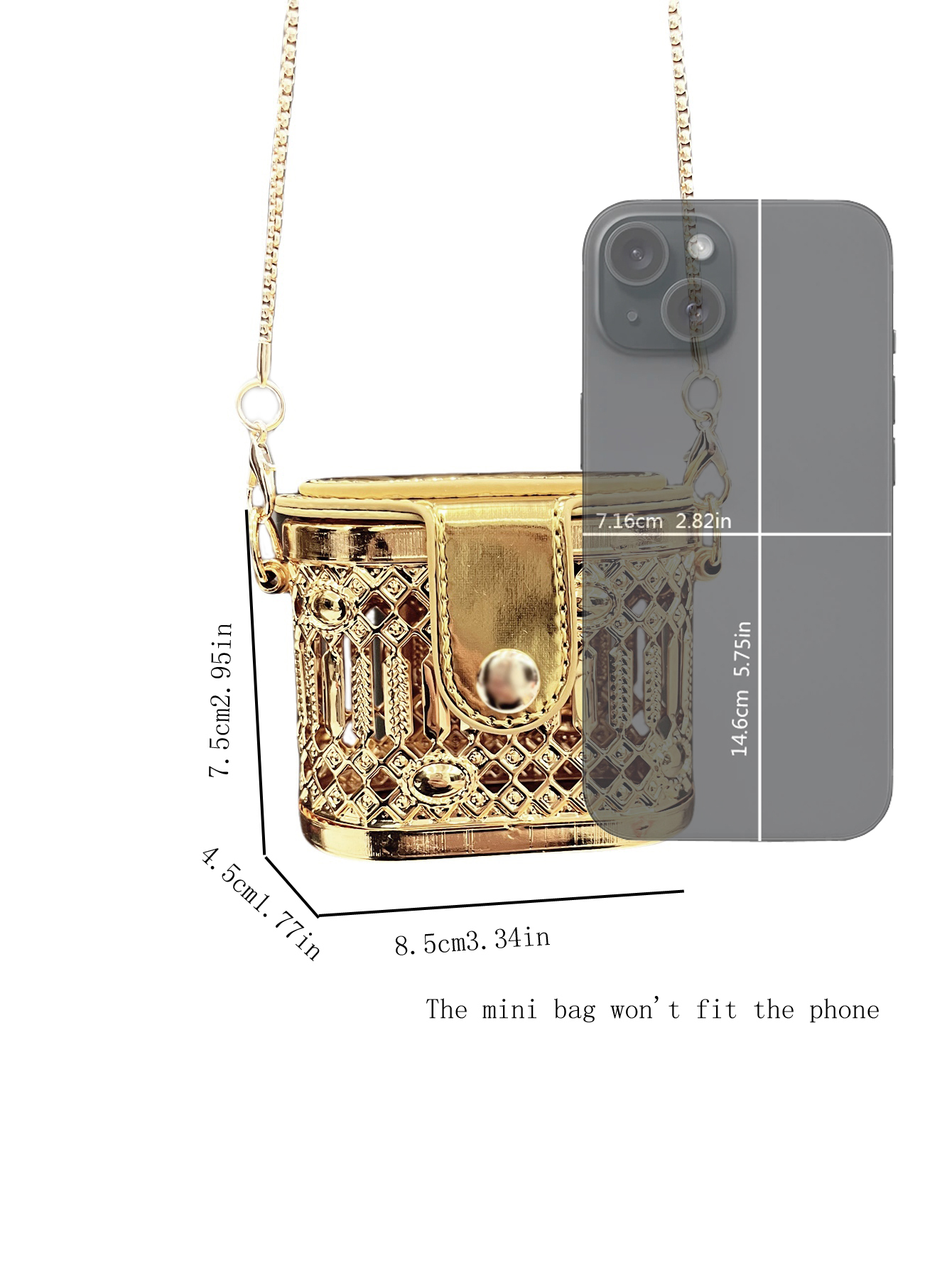 กระเป๋าใบเล็ก กระเป๋าสะพายไหล่ - Clutch Bag Evening บทวิจารณ์และราคา