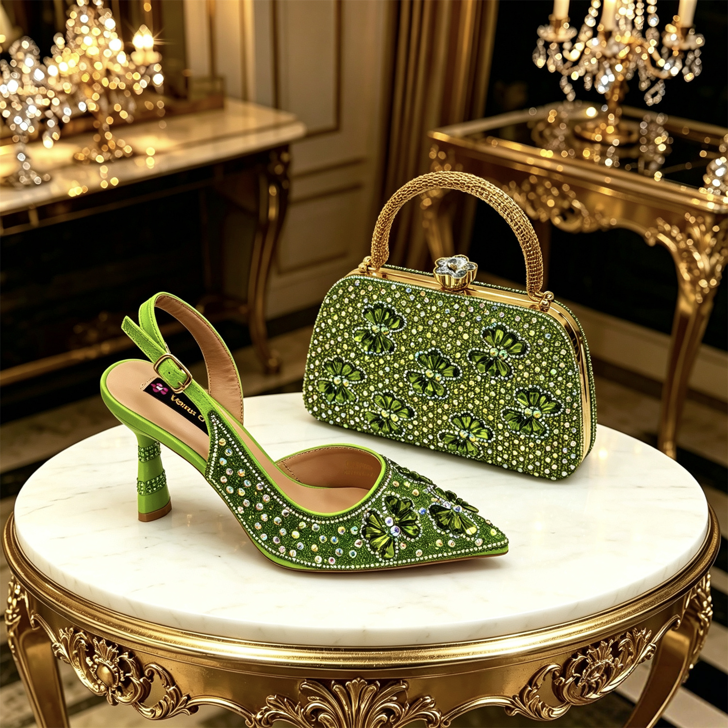 วีนัส ชาน โกลด์ ชุดรองเท้าส้นส - Clutch Bag Evening บทวิจารณ์และราคา