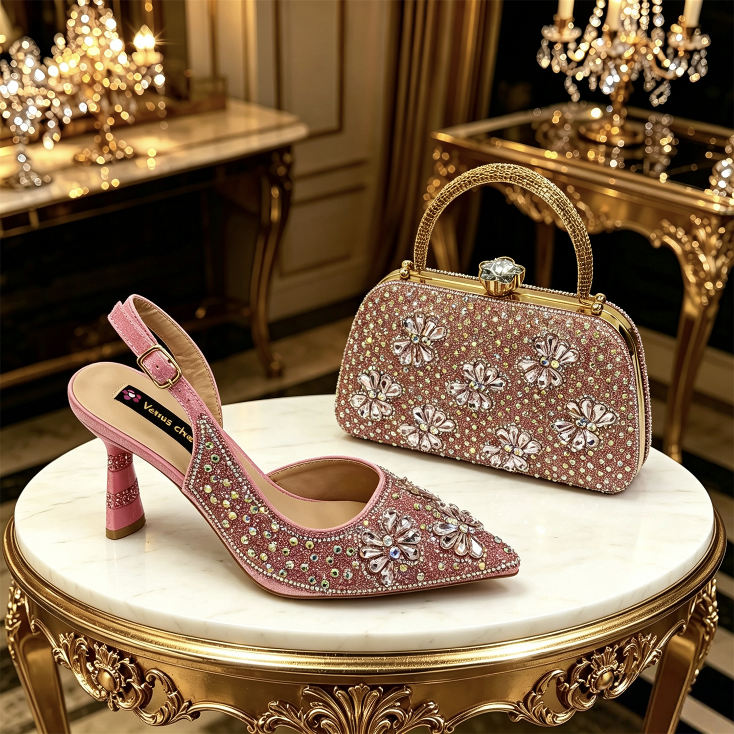วีนัส ชาน โกลด์ ชุดรองเท้าส้นส - Clutch Bag Evening บทวิจารณ์และราคา