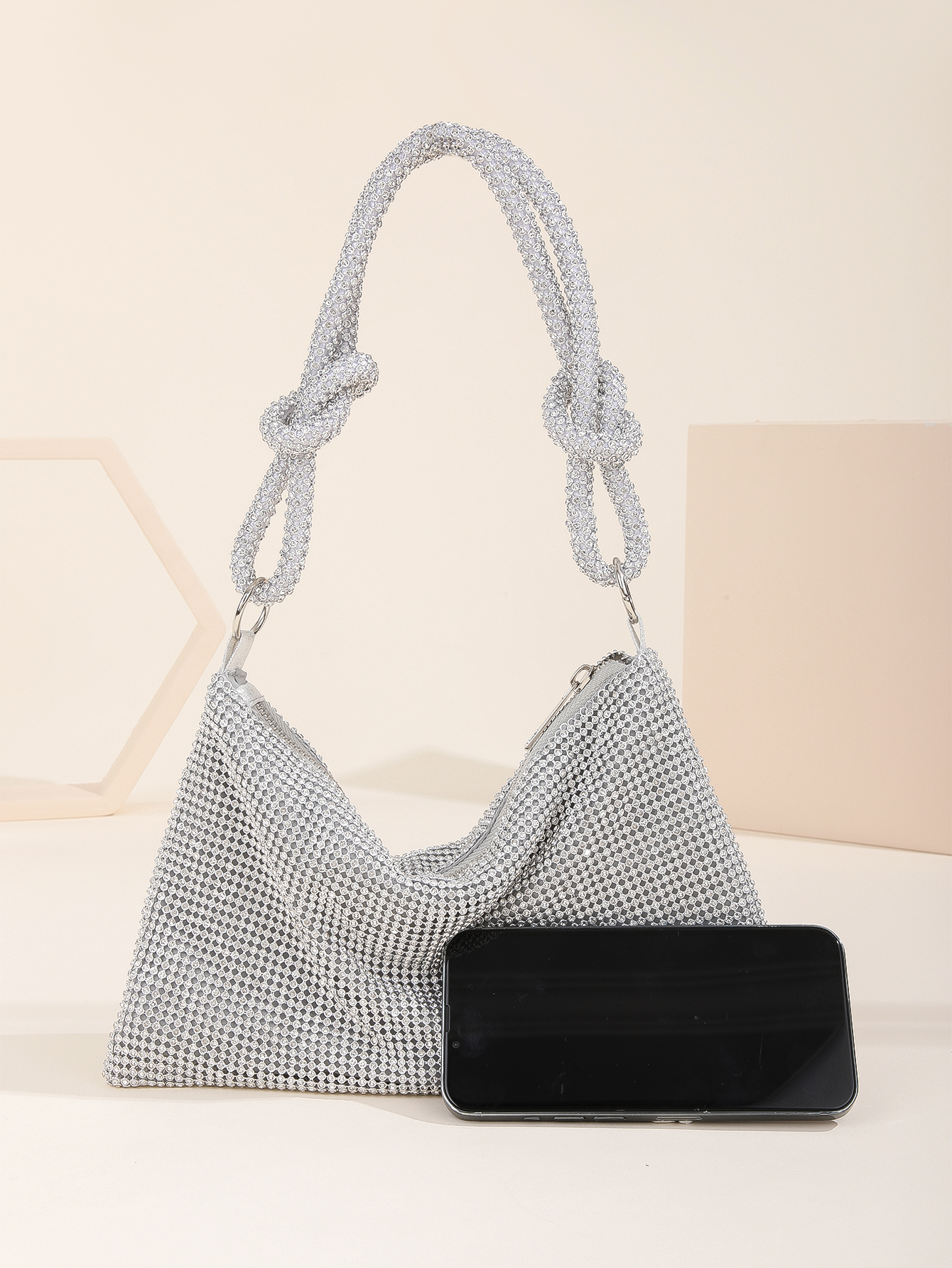 กระเป๋าถือไรน์สโตนแวววาวกระเป๋ - Clutch Bag Evening บทวิจารณ์และราคา